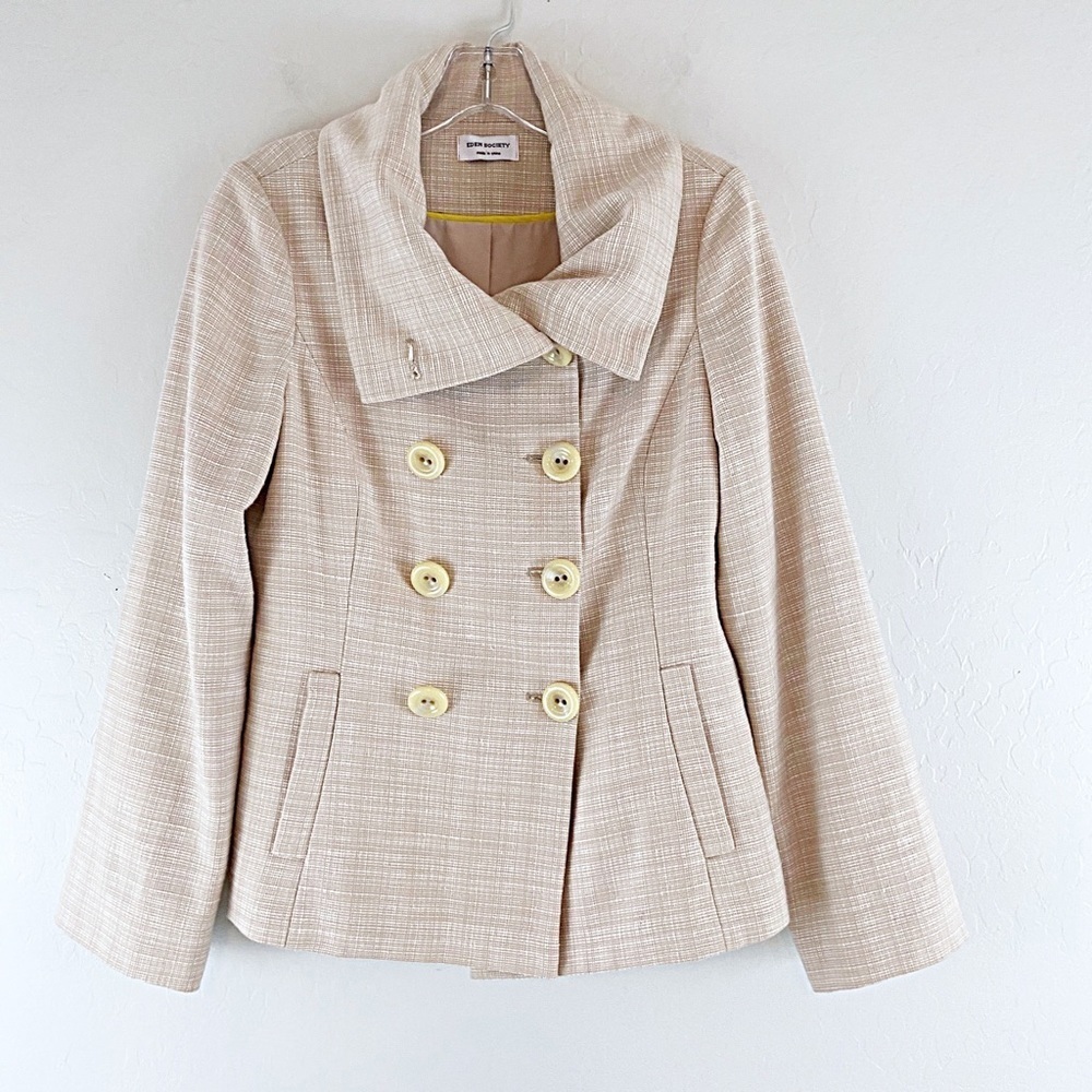 Eden Society Quiet Luxury Double Breasted Blazer Jacket Women Size Small